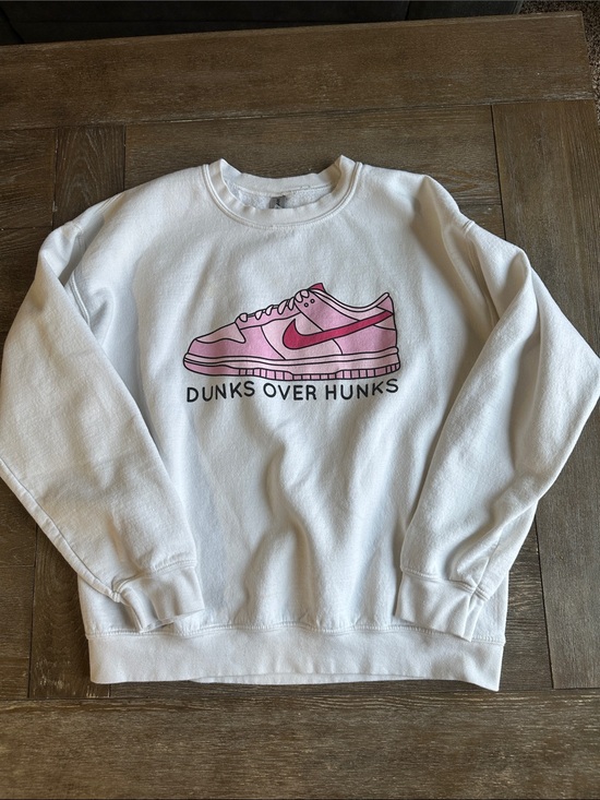 Nike Tops - Nike White Crewneck with Pink Sneaker Graphic Women’s Large